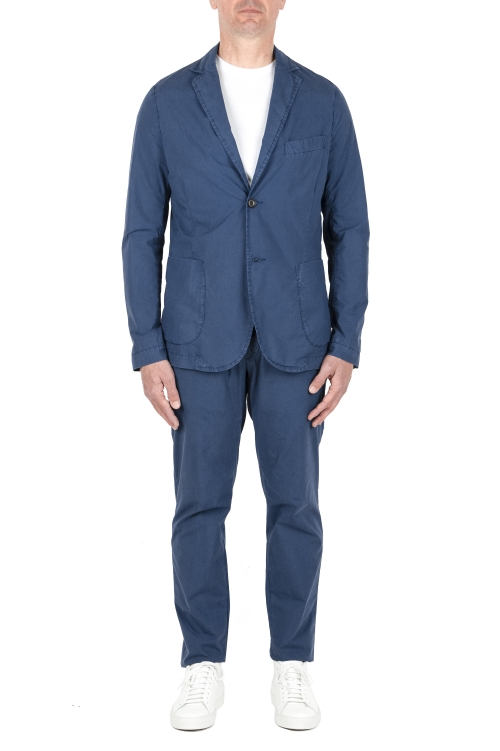 SBU 04264_2023SS Black cotton sport suit blazer and trouser 01