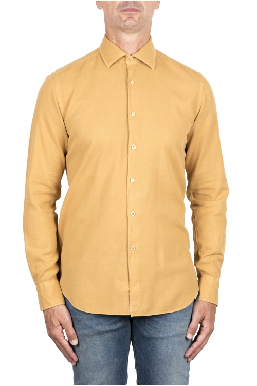 SBU 04519_23AW Camisa de sarga de algodón amarilla 01