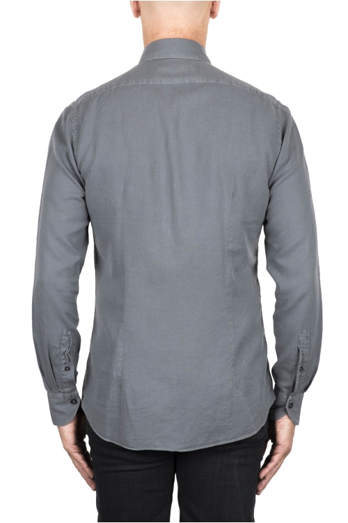 SBU 04528_23AW Camisa de sarga de algodón gris 01