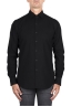 SBU 04536_23AW Plain soft cotton black flannel shirt 01