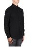 SBU 04536_23AW Plain soft cotton black flannel shirt 02