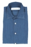 SBU 04542_23AW Camicia classica in cotone tinta con puro indaco blue 06