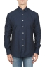SBU 04543_23AW Natural indigo dyed classic blue cotton denim shirt 01