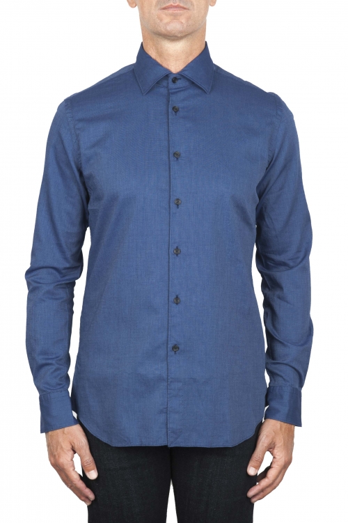 SBU 04546_23AW Classic blue cotton oxford shirt 01