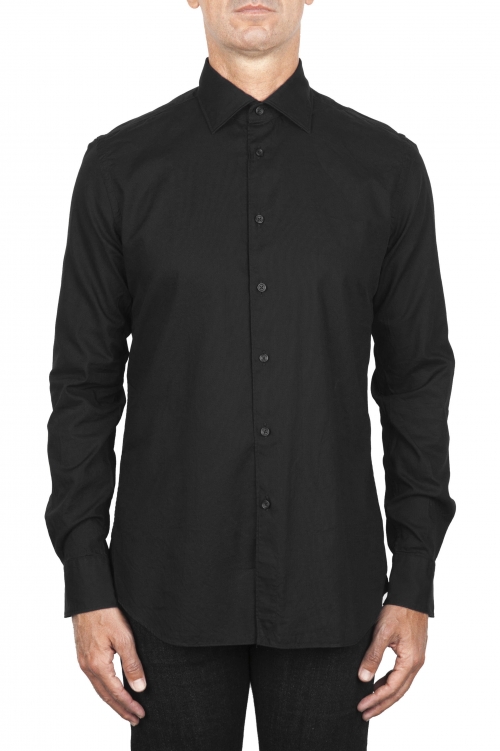 SBU 04547_23AW Classic black cotton oxford shirt 01