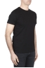 SBU 04552_23AW T-shirt noir à col rond imprimé à la main 02