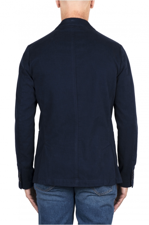 SBU 04569_23AW Indigo cotton and cashmere blend sport coat 01