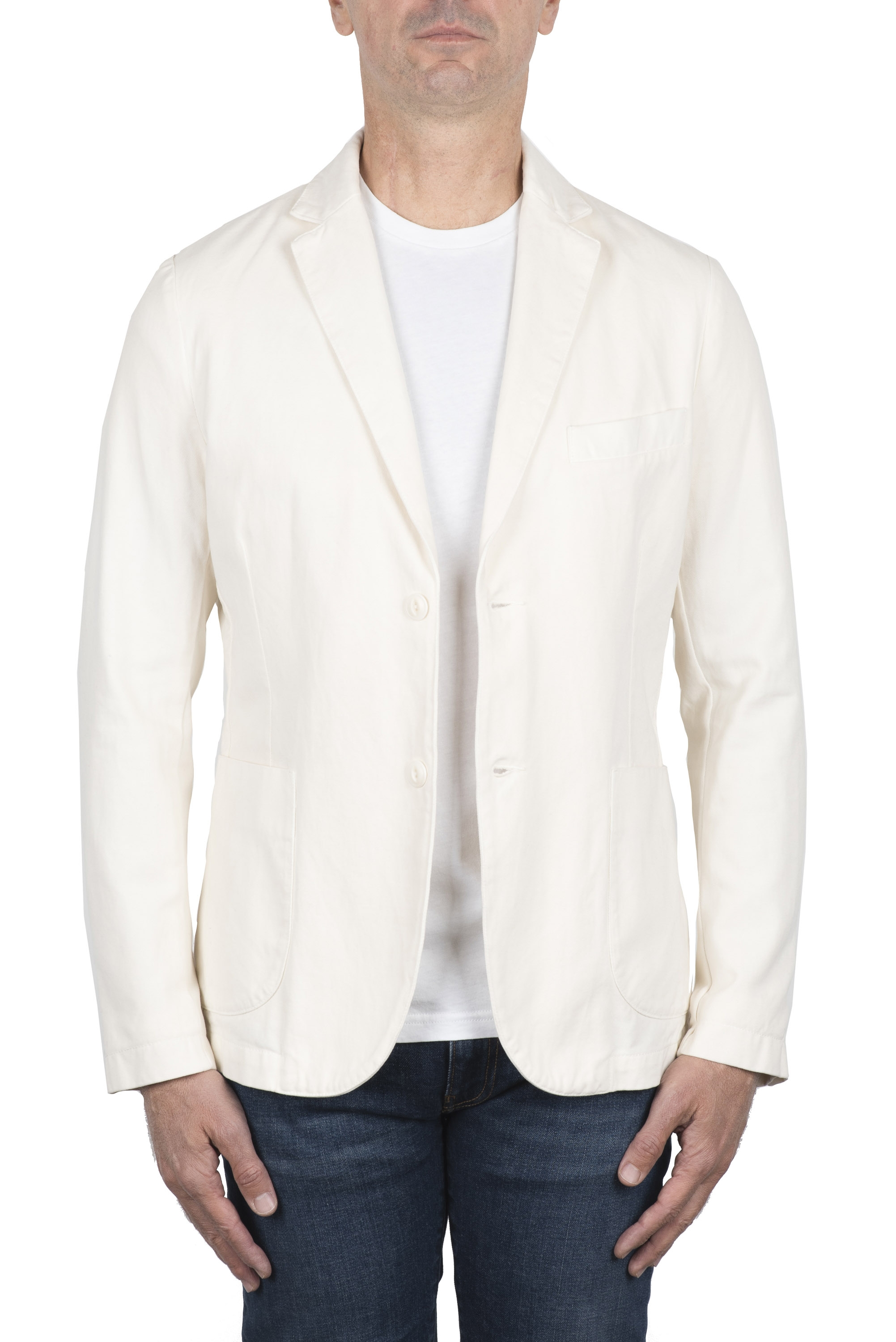 SBU 04573_23AW White cotton and cashmere blend sport coat 01