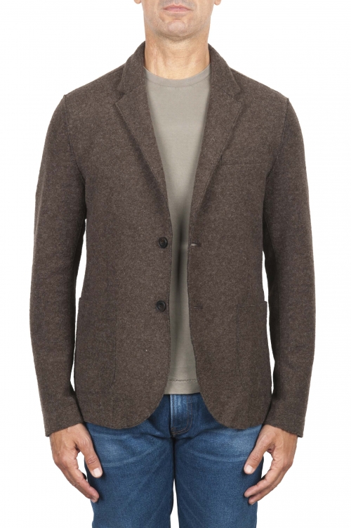 SBU 04574_23AW Brown wool blend sport jacket unconstructed and unlined 01