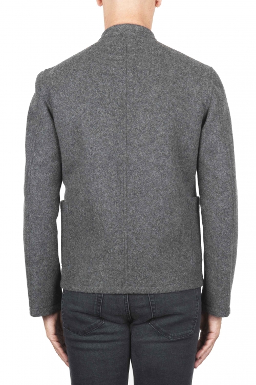 SBU 04585_23AW Grey cashmere blend mandarin collar jacket 01