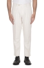SBU 04605_23AW Pantalón clásico de algodón elástico blanco con pinzas 01