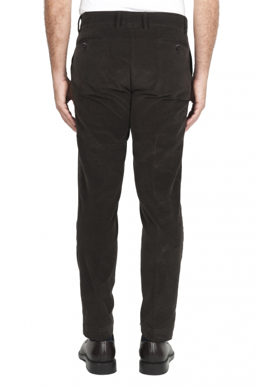 SBU 04615_23AW Classic chino pants in brown stretch cotton 01
