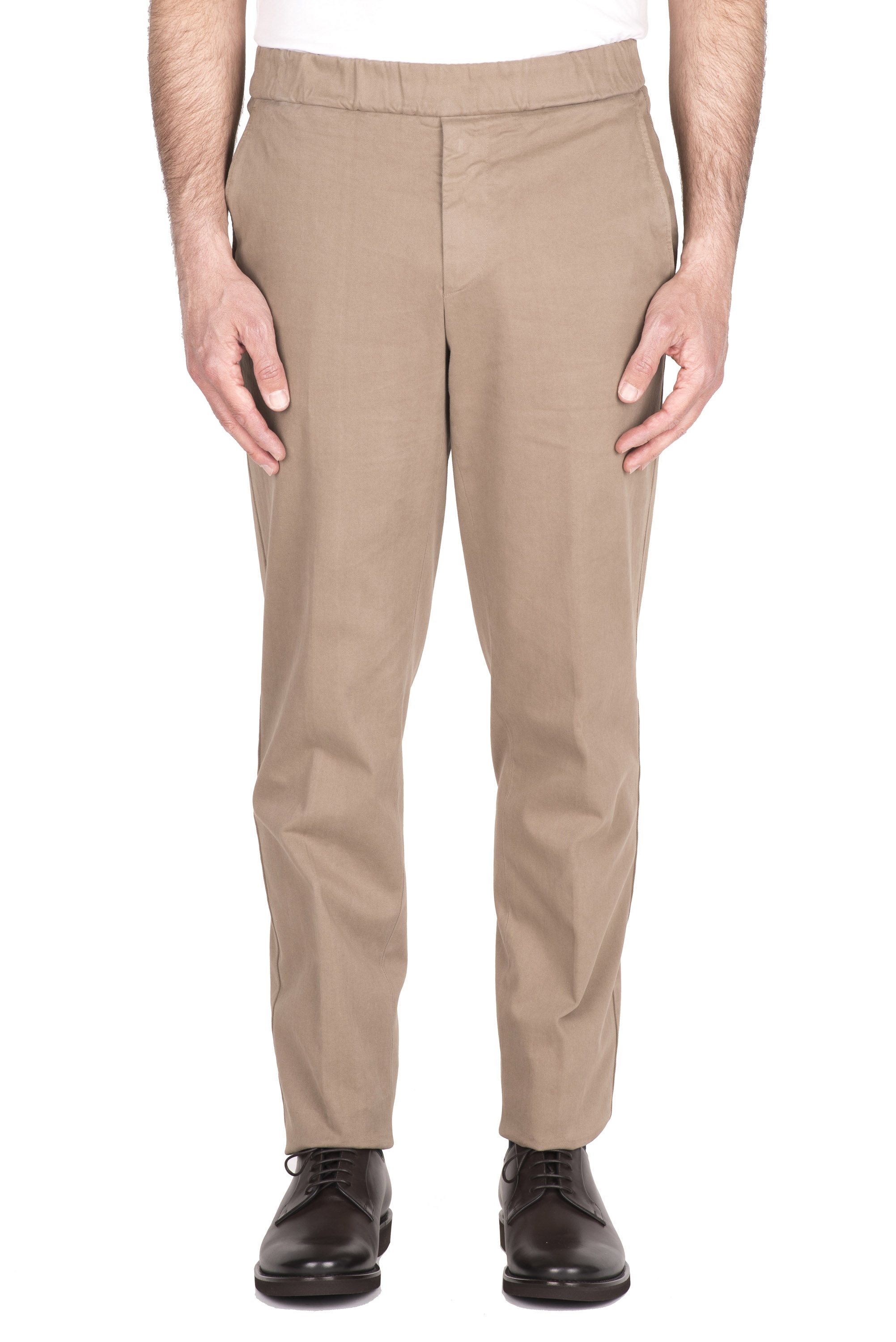 SBU 04621_23AW Pantalón confort de algodón elástico beige 01