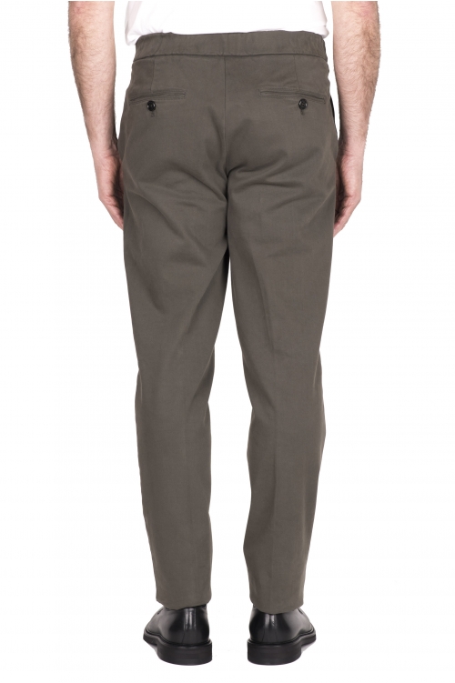 SBU 04622_23AW Pantaloni comfort in cotone elasticizzato marrone 01