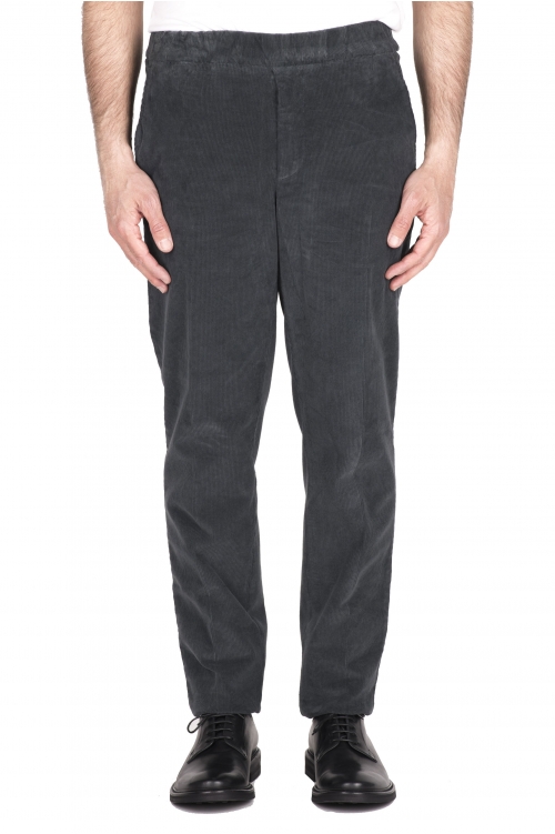 SBU 04625_23AW Pantalon confort en velours côtelé stretch gris 01
