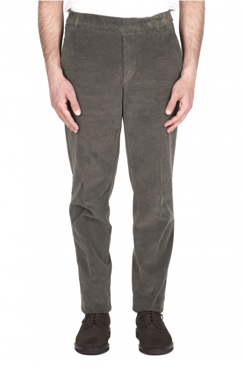 SBU 04630_23AW Pantalón confort de pana elástica marrón 01