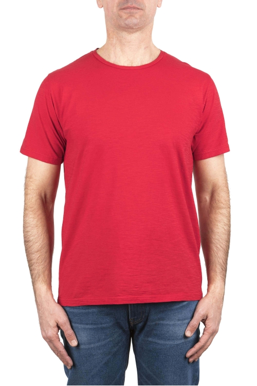 SBU 04645_23AW T-shirt girocollo aperto in cotone fiammato rosso 01