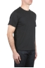 SBU 04649_23AW Camiseta de algodón negro de cuello redondo y bolsillo de parche 02