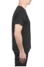 SBU 04649_23AW Camiseta de algodón negro de cuello redondo y bolsillo de parche 03