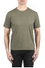 SBU 04650_23AW Camiseta de algodón verde de cuello redondo y bolsillo de parche 01