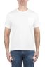 SBU 04651_23AW Camiseta de algodón blanca de cuello redondo y bolsillo de parche 01