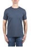 SBU 04655_23AW T-shirt girocollo in cotone piqué blu 01
