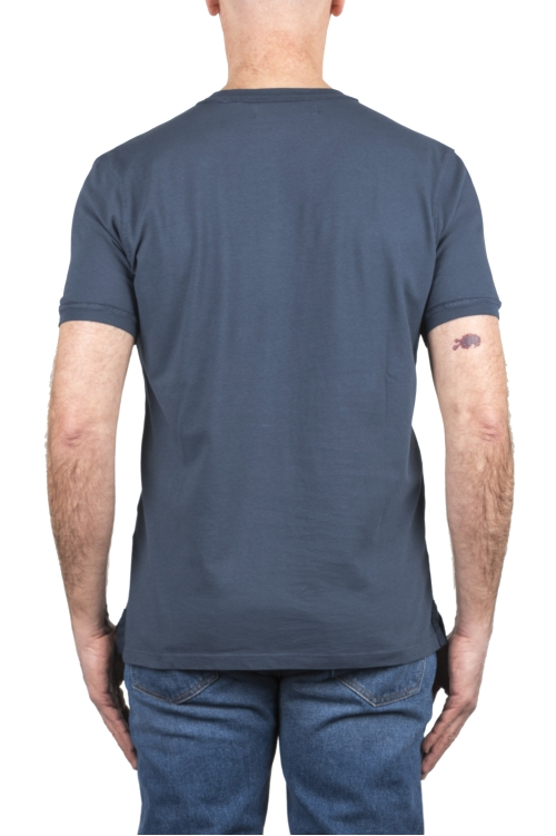 SBU 04655_23AW Camiseta clásica de piqué de algodón azul 01