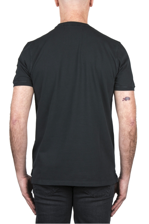 SBU 04659_23AW T-shirt girocollo in cotone piqué nera 01