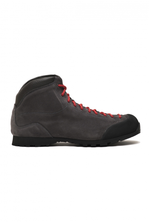 SBU 04661_23AW Hiking boots in grey calfskin suede leather 01