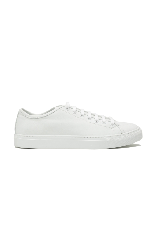 SBU 04678_23AW Classic lace up sneakers in white nubuk leather 01