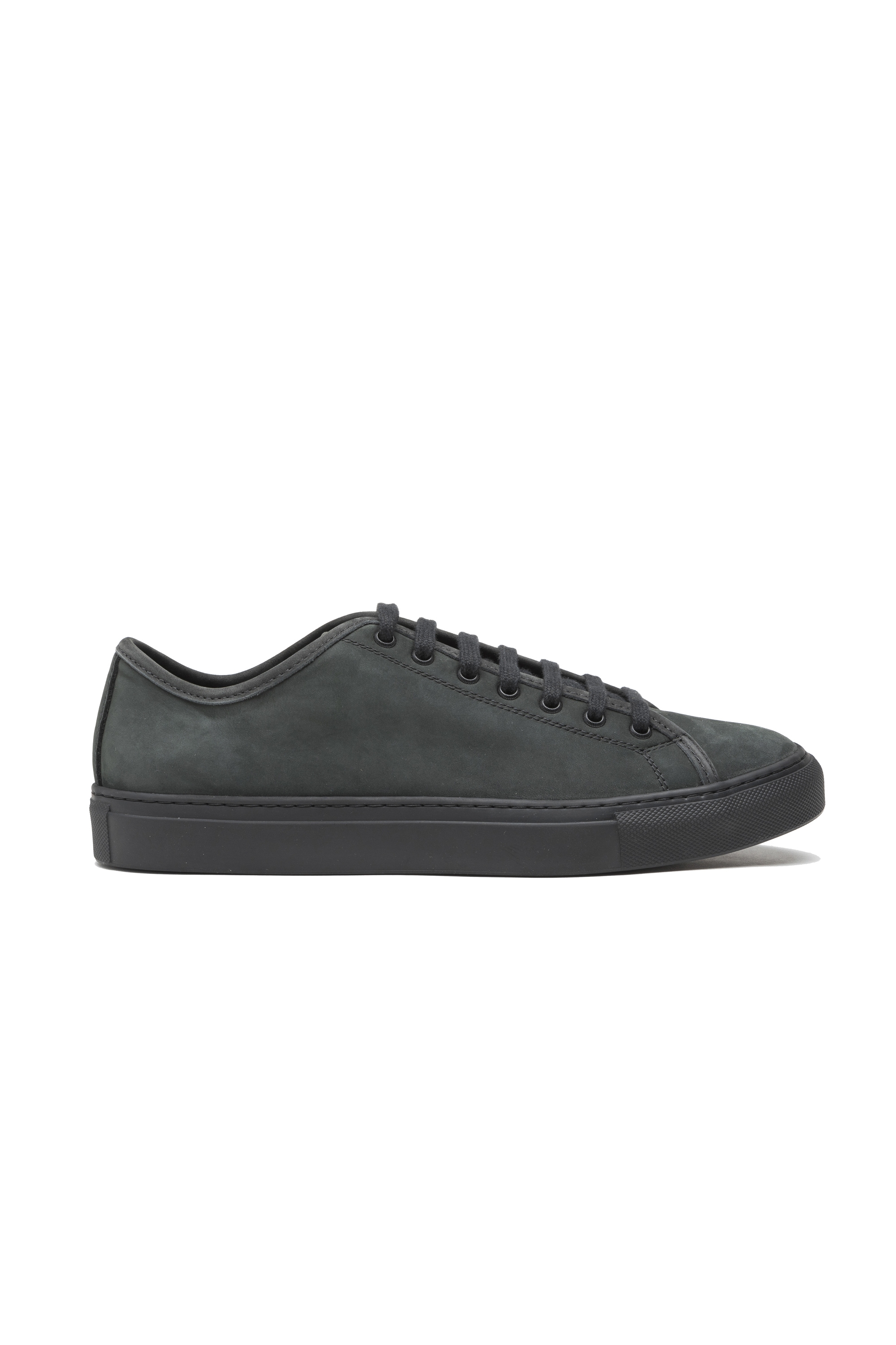 SBU 04680_23AW Classic lace up sneakers in anthracite grey nubuk leather 01