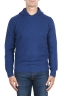 SBU 04689_23AW Blue cashmere and wool blend hooded sweater 01