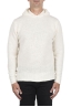 SBU 04691_23AW White cashmere and wool blend hooded sweater 01