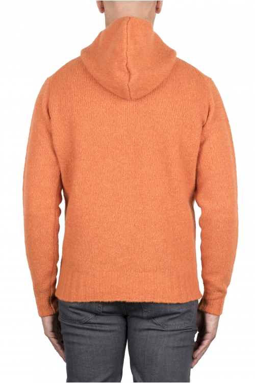 SBU 04692_23AW Maglia con cappuccio in lana misto cashmere arancione 01