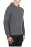 SBU 04693_23AW Grey cashmere and wool blend hooded sweater 02