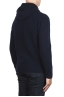 SBU 04694_23AW Navy blue cashmere and wool blend hooded sweater 04
