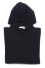 SBU 04694_23AW Navy blue cashmere and wool blend hooded sweater 06