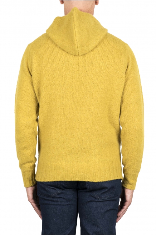 SBU 04695_23AW Yellow cashmere and wool blend hooded sweater 01