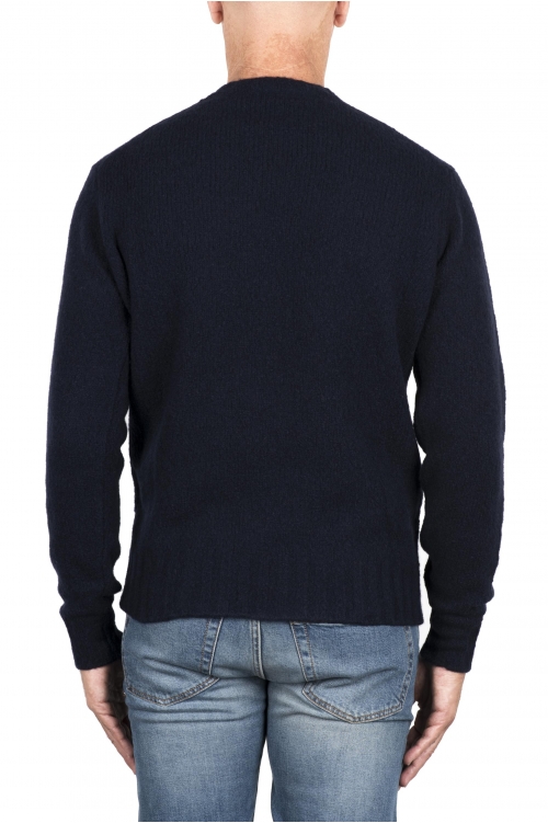 SBU 04704_23AW Blue cashmere and wool blend crew neck sweater 01