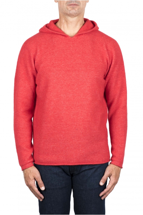 SBU 04711_23AW Jersey rojo con capucha de mezcla de lana merino 01