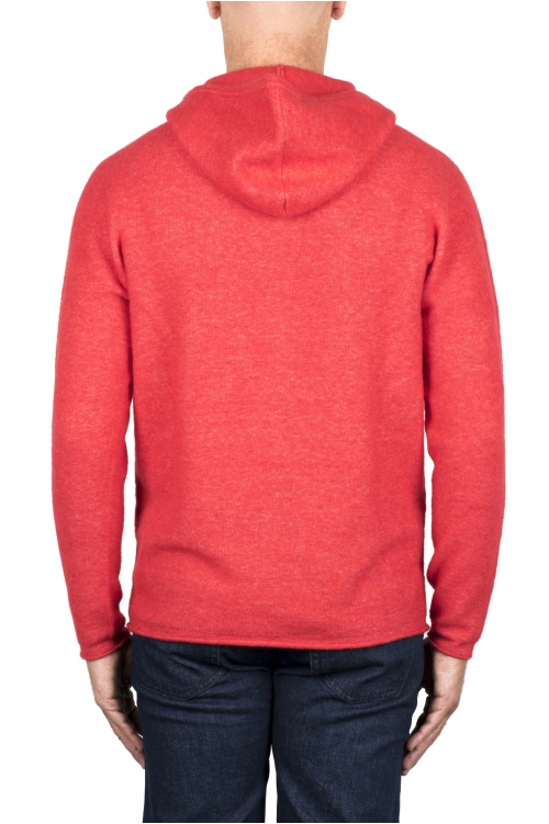 SBU 04711_23AW Red merino wool blend hooded sweater 01