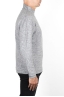 SBU 04712_23AW Grey mock neck raw cut sweater 03