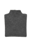 SBU 04717_23AW Anthracite mock neck raw cut sweater 06