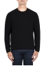 SBU 04718_23AW Black merino extra fine blend round neck sweater  01