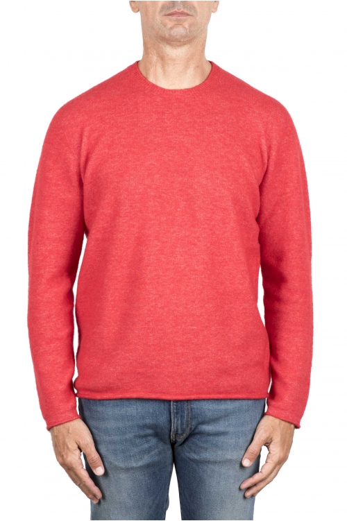 SBU 04721_23AW Red merino extra fine blend round neck sweater  01