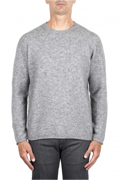 SBU 04722_23AW Grey merino extra fine blend round neck sweater  01