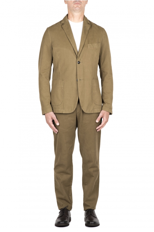 SBU 04724_23AW Green cotton sport suit blazer and trouser 01