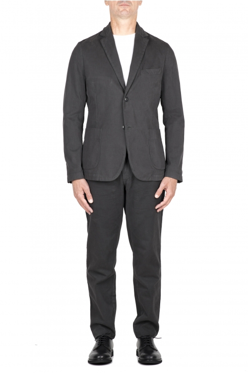 SBU 04726_23AW Grey cotton sport suit blazer and trouser 01