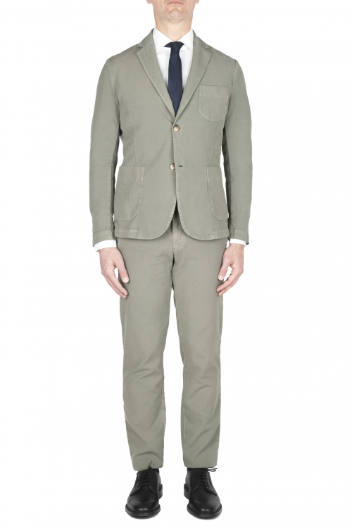 SBU 04734_23AW Green cotton sport suit blazer and trouser 01