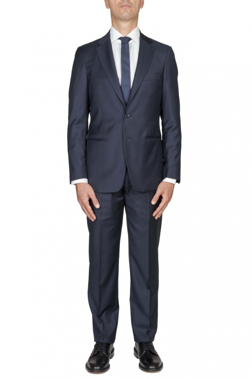 SBU 04742_23AW Men's blue cool wool formal suit blazer and trouser 01